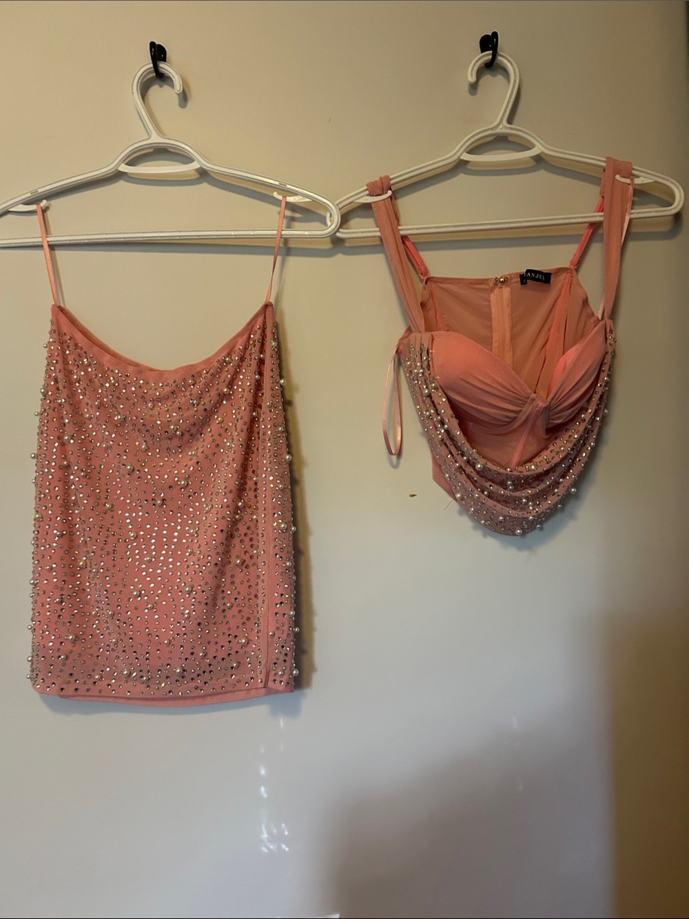 Embellished Pink Two-Piece Dress Set
